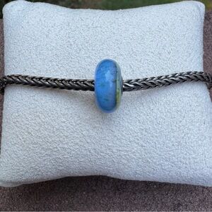 Trollbeads Beach Glass Bead TGLBE-10094 925S LAA Retired Blue Green